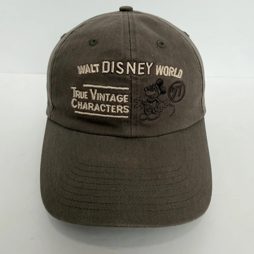 Walt Disney World True Vintage Characters Mickey Mouse Gray Strapback Hat Cap